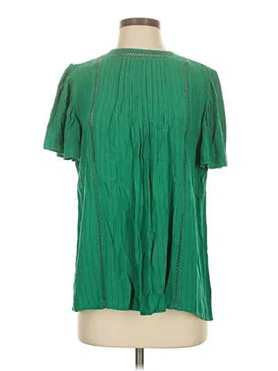Pre-owned Knox Rose Short Sleeve Blouse In Green