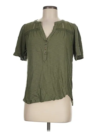 Pre-owned Knox Rose Short Sleeve Blouse In Green
