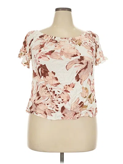 Pre-owned Knox Rose Short Sleeve Blouse In Ivory
