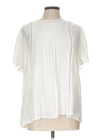 Pre-owned Knox Rose Short Sleeve Blouse In Ivory