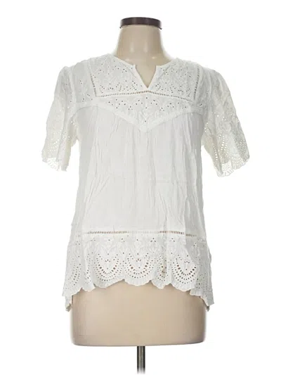 Pre-owned Knox Rose Short Sleeve Blouse In Ivory