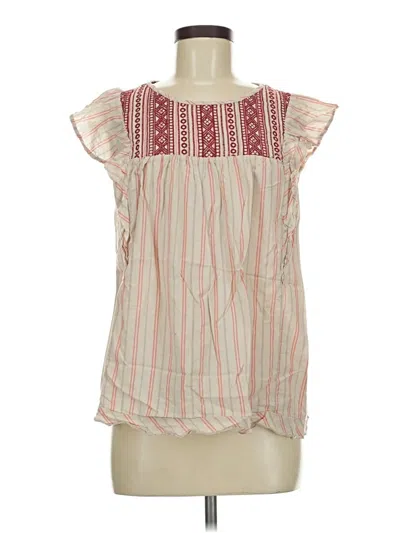 Pre-owned Knox Rose Short Sleeve Blouse In Ivory