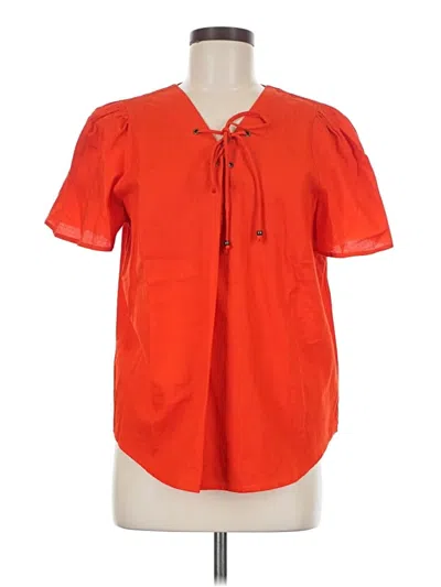 Pre-owned Knox Rose Short Sleeve Blouse In Orange