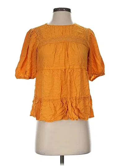 Pre-owned Knox Rose Short Sleeve Blouse In Orange