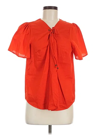 Pre-owned Knox Rose Short Sleeve Blouse In Orange