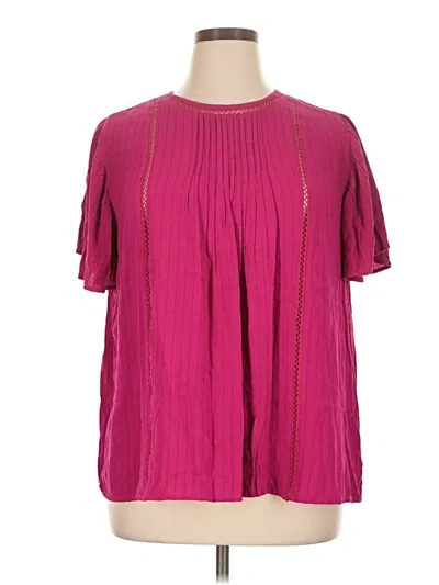 Pre-owned Knox Rose Short Sleeve Blouse In Pink