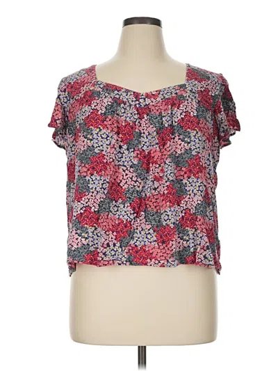 Pre-owned Knox Rose Short Sleeve Blouse In Pink