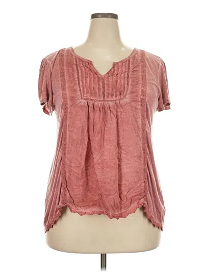 Pre-owned Knox Rose Short Sleeve Blouse In Pink