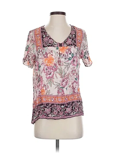 Pre-owned Knox Rose Short Sleeve Blouse In Purple