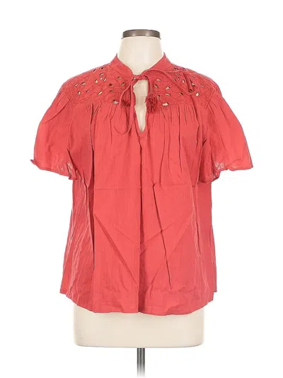 Pre-owned Knox Rose Short Sleeve Blouse In Red