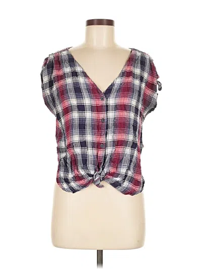 Pre-owned Knox Rose Short Sleeve Blouse In Red
