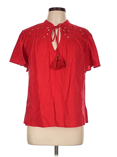 Pre-owned Knox Rose Short Sleeve Blouse In Red