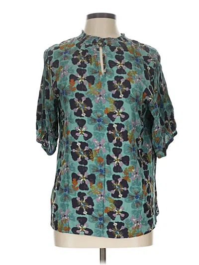 Pre-owned Knox Rose Short Sleeve Blouse In Teal