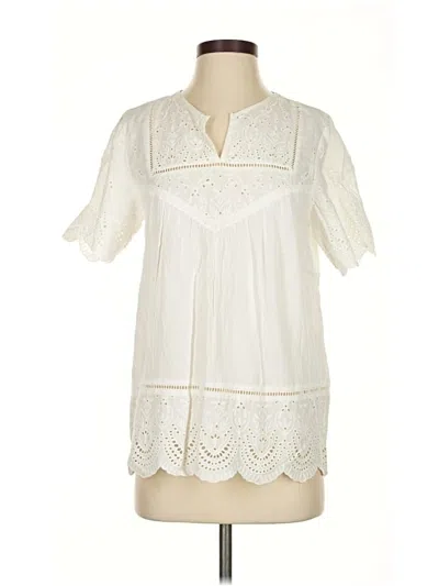 Pre-owned Knox Rose Short Sleeve Blouse In White