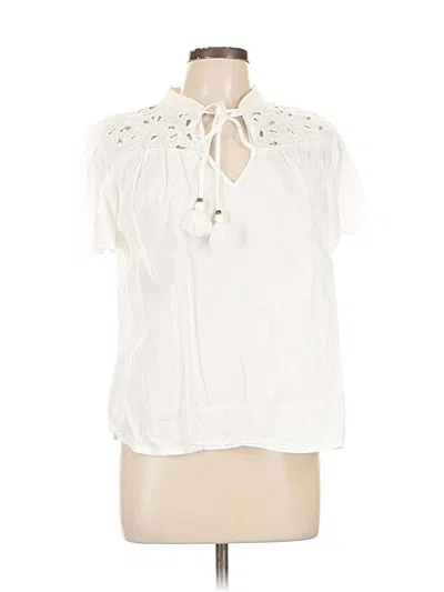 Pre-owned Knox Rose Short Sleeve Blouse In White