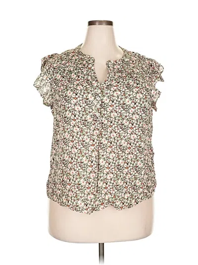 Pre-owned Knox Rose Short Sleeve Blouse In White