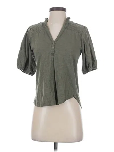 Pre-owned Knox Rose Short Sleeve Henley Shirt In Green