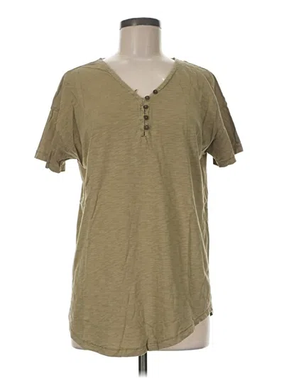Pre-owned Knox Rose Short Sleeve Henley Shirt In Green