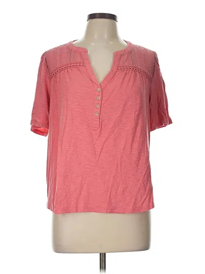 Pre-owned Knox Rose Short Sleeve Henley Shirt In Pink