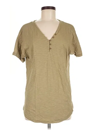 Pre-owned Knox Rose Short Sleeve Henley Shirt In Tan