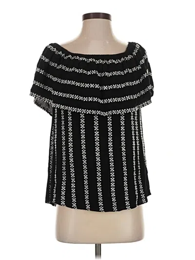 Pre-owned Knox Rose Short Sleeve Top Black Square Neckline Tops