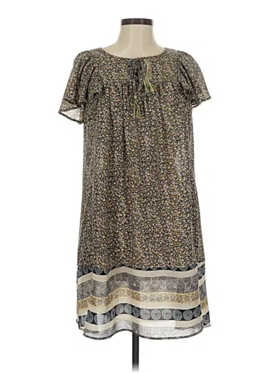 Pre-owned Knox Rose Short Sleeve Top Brown Keyhole Neckline Tops