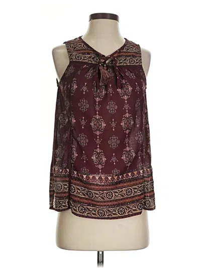 Pre-owned Knox Rose Sleeveless Blouse In Burgundy