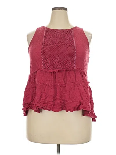 Pre-owned Knox Rose Sleeveless Blouse In Burgundy