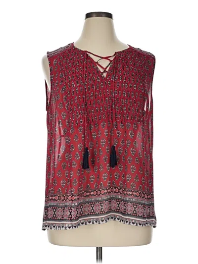 Pre-owned Knox Rose Sleeveless Blouse In Red