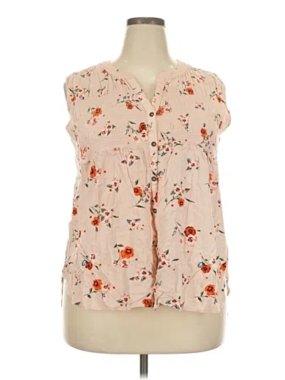 Pre-owned Knox Rose Sleeveless Blouse In Tan