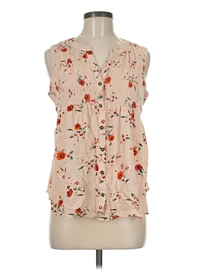 Pre-owned Knox Rose Sleeveless Blouse In Tan