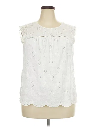 Pre-owned Knox Rose Sleeveless Blouse In White