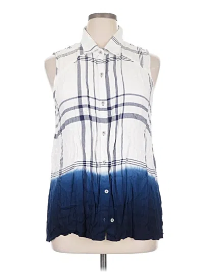 Pre-owned Knox Rose Sleeveless Button Down Shirt In Blue