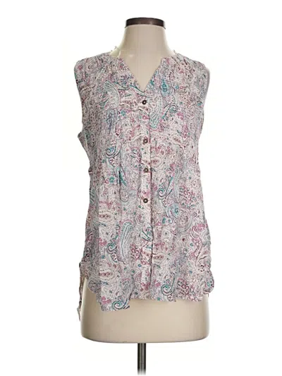 Pre-owned Knox Rose Sleeveless Button Down Shirt In Pink