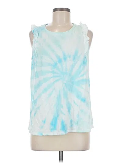 Pre-owned Knox Rose Sleeveless Top Blue Tie-dye Pattern Halter Neckline Tops