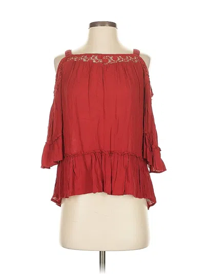 Pre-owned Knox Rose Tank Top Red Cold Shoulder Neckline Tops