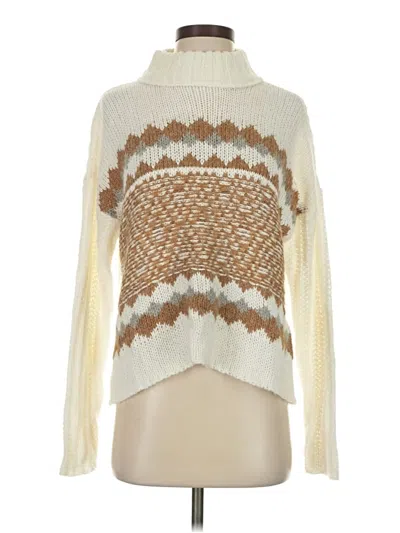 Pre-owned Knox Rose Turtleneck Sweater In White