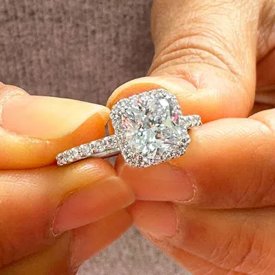 Pre-owned Knr Gia Certified 14k Solid White Gold Cushion Cut Diamond Engagement Rings 2.00ctw