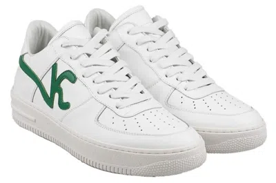 Pre-owned Knt Kiton Sneakers Shoes For Man 100% Leather Sz 9.5 Us 42.5 Eu Knsw6 In White/green