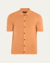 Knt Men's Luxe Knit Button-down Shirt In Orng