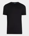 Knt Men's Solid Cotton Crewneck T-shirt In Black