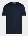 Knt Men's Solid Cotton Crewneck T-shirt In Blu