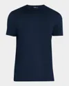 Knt Men's Solid Cotton Crewneck T-shirt In Blue