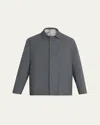 Knt Men's Wool Sharkskin Button-front Bomber Jacket In Animal Print