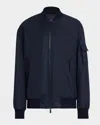 Knt Men's Zip-front Bomber Jacket In Blue