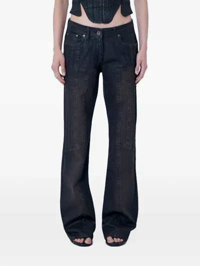 Knwls Alice Panelled Mid-rise Jeans In Schwarz
