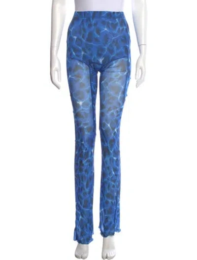 Pre-owned Knwls Animal Print Straight Leg Pants W/ Tags In Blue