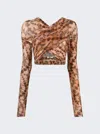 Knwls Anti Cross Over Floral Jersey Crop Top In Multi