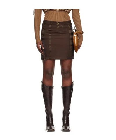 Knwls Aria Mini Skirt In Brown