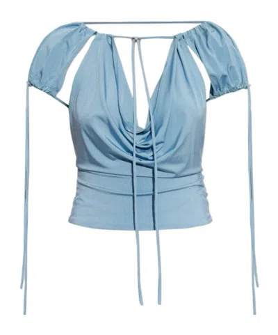 Knwls Backless Top In Blue
